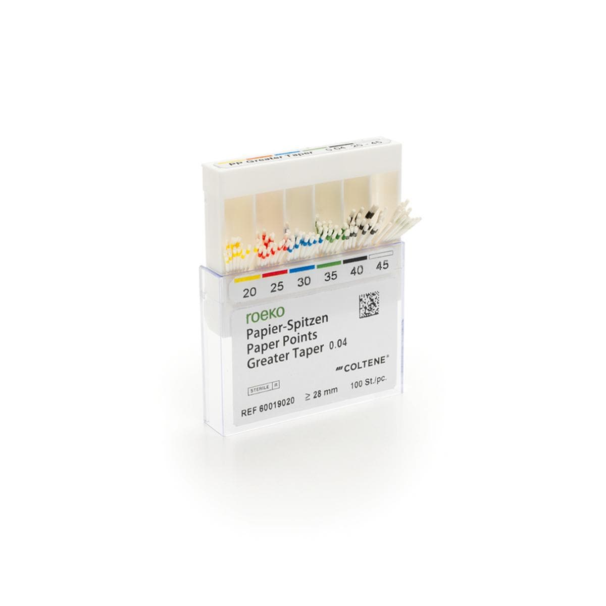 Pointe papier Greater Taper ROEKO - 0.06 N25 - bote distributrice de 100 pointes