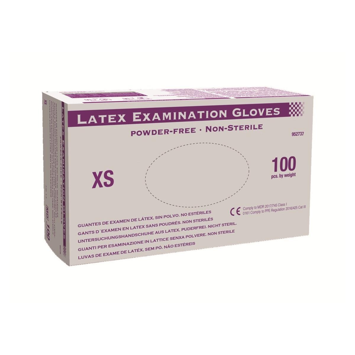 Gants d'examen latex sans poudre (XS)