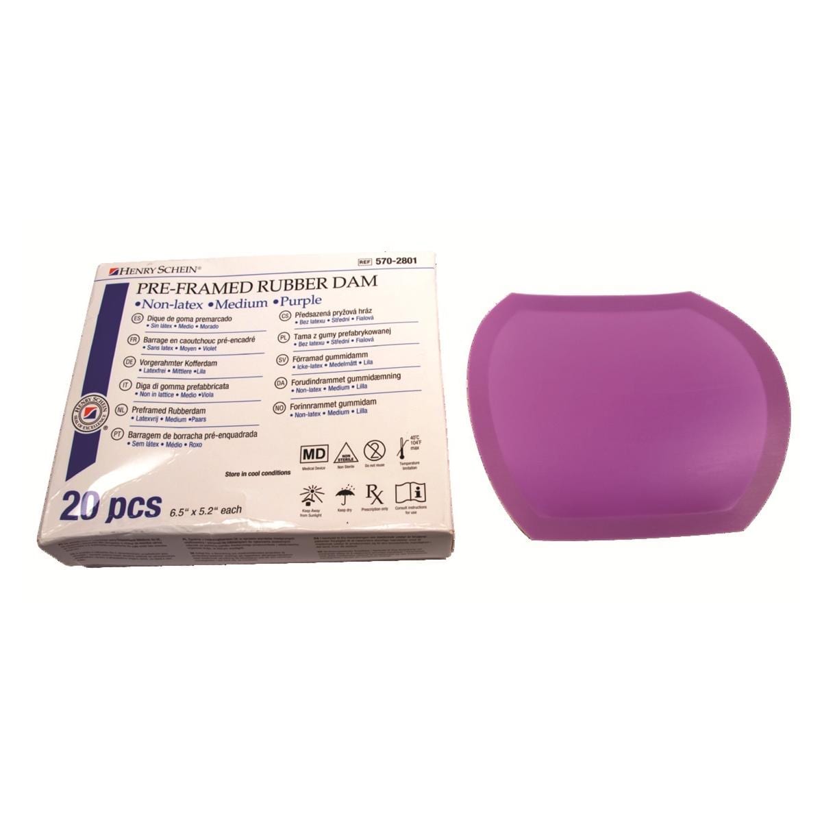 Digue avec cadre - sans latex - 165mm x 130mm - violet HENRY SCHEIN