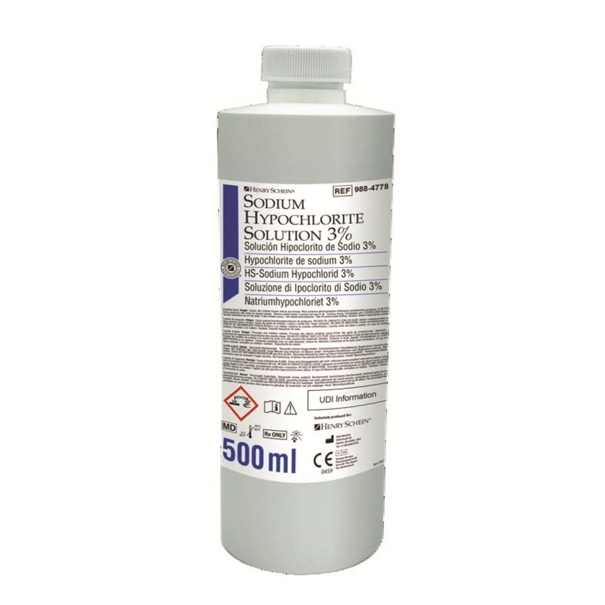 Hypochlorite de sodium 3% - Flacon de 500mL - HENRY SCHEIN