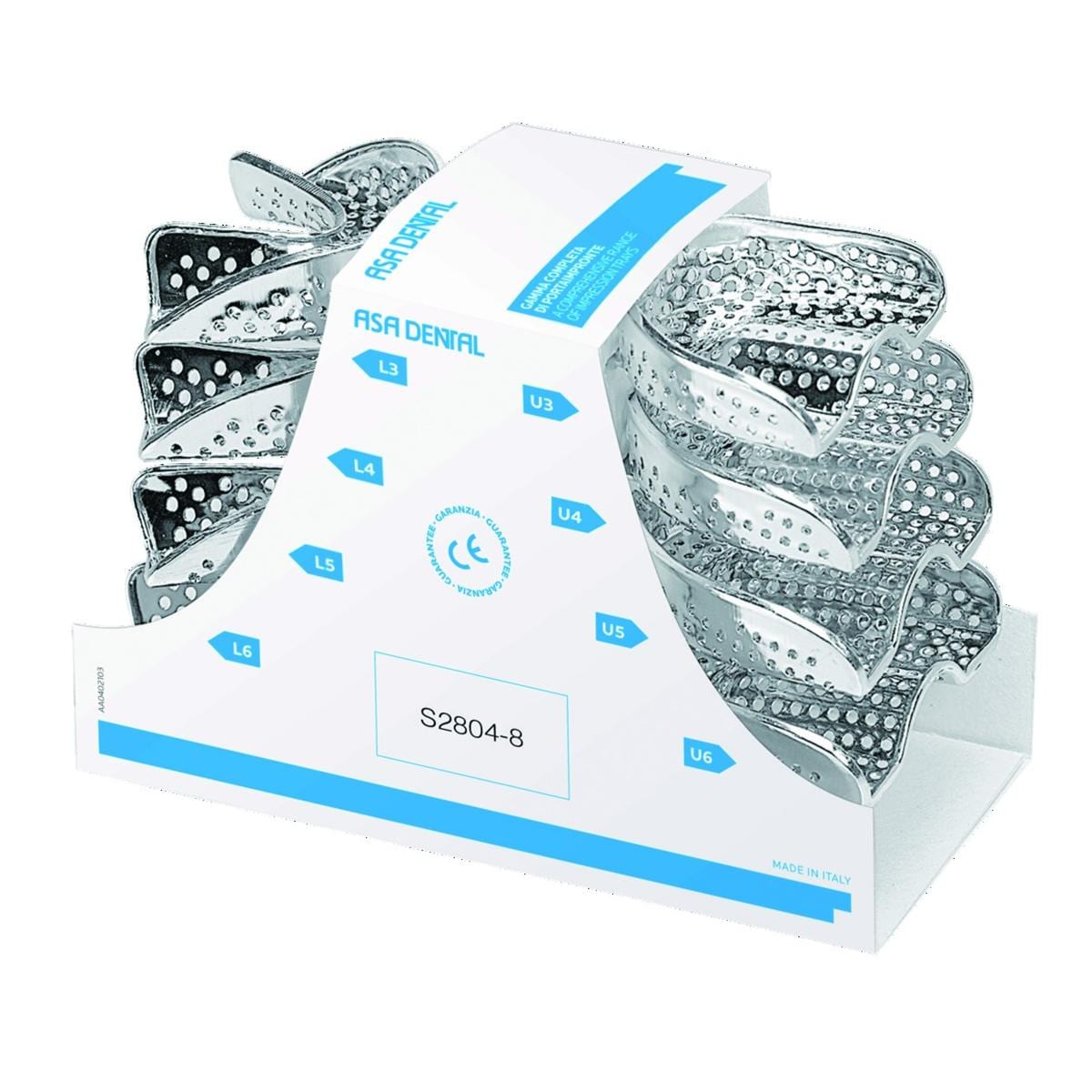 Porte-empreinte inox Perma-Lock ASA DENTAL - Coffret de 8