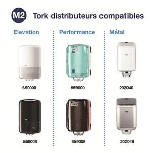 Bobine essuie-mains TORK - Le carton de 6 rouleaux - 2 plis
