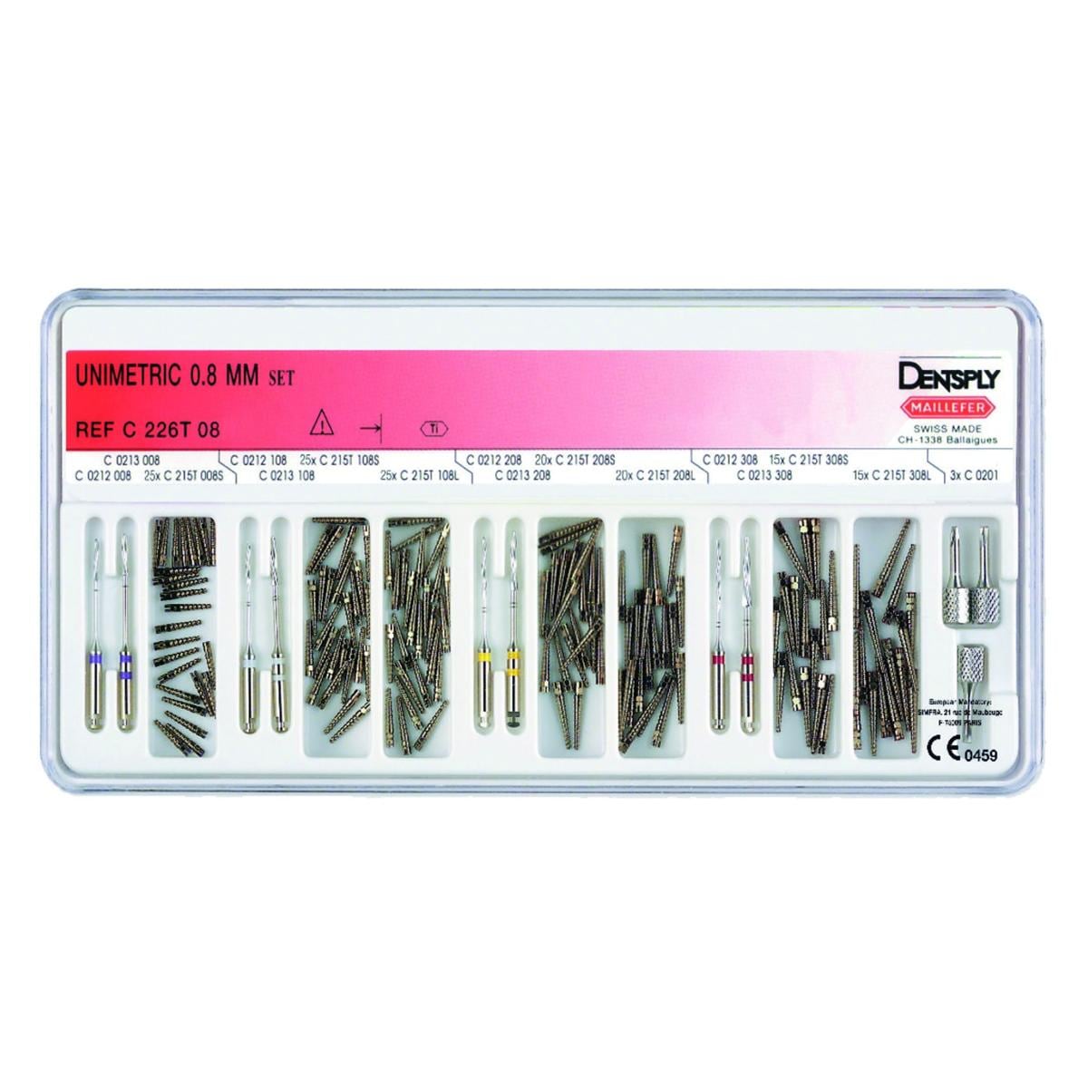 Unimetric DENTSPLY SIRONA - Tenons Titane - Coffret Assorti - 0.8mm