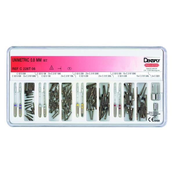 Unimetric DENTSPLY SIRONA - Tenons Titane - Coffret Assorti - 1mm