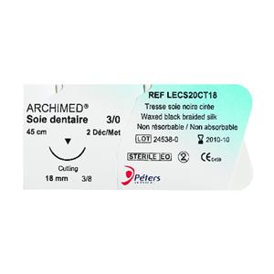 Soie noire Archimed PETERS SURGICAL - 13mm - 3/8 - 5/0 - Bote de 12