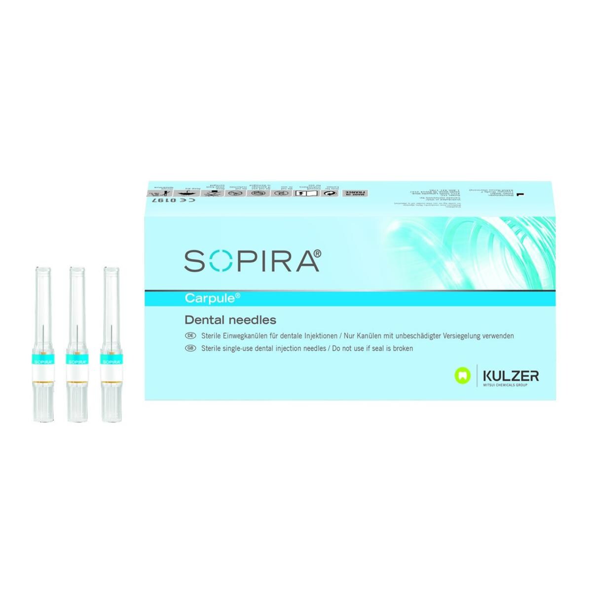 Aiguilles Sopira Intraseptales KULZER - 27g - 0,4x8mm - Bote de 100