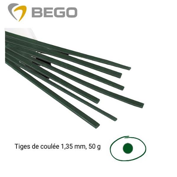 Baguettes profiles cire verte tige de coule 1,35mm BEGO