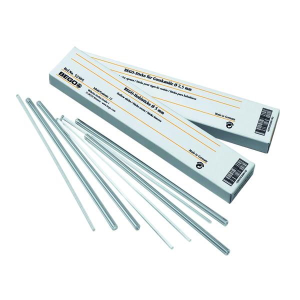 Sticks plastique BEGO - Pleins - p. 2,5 mm - Longueur 17 cm - La bote de 40