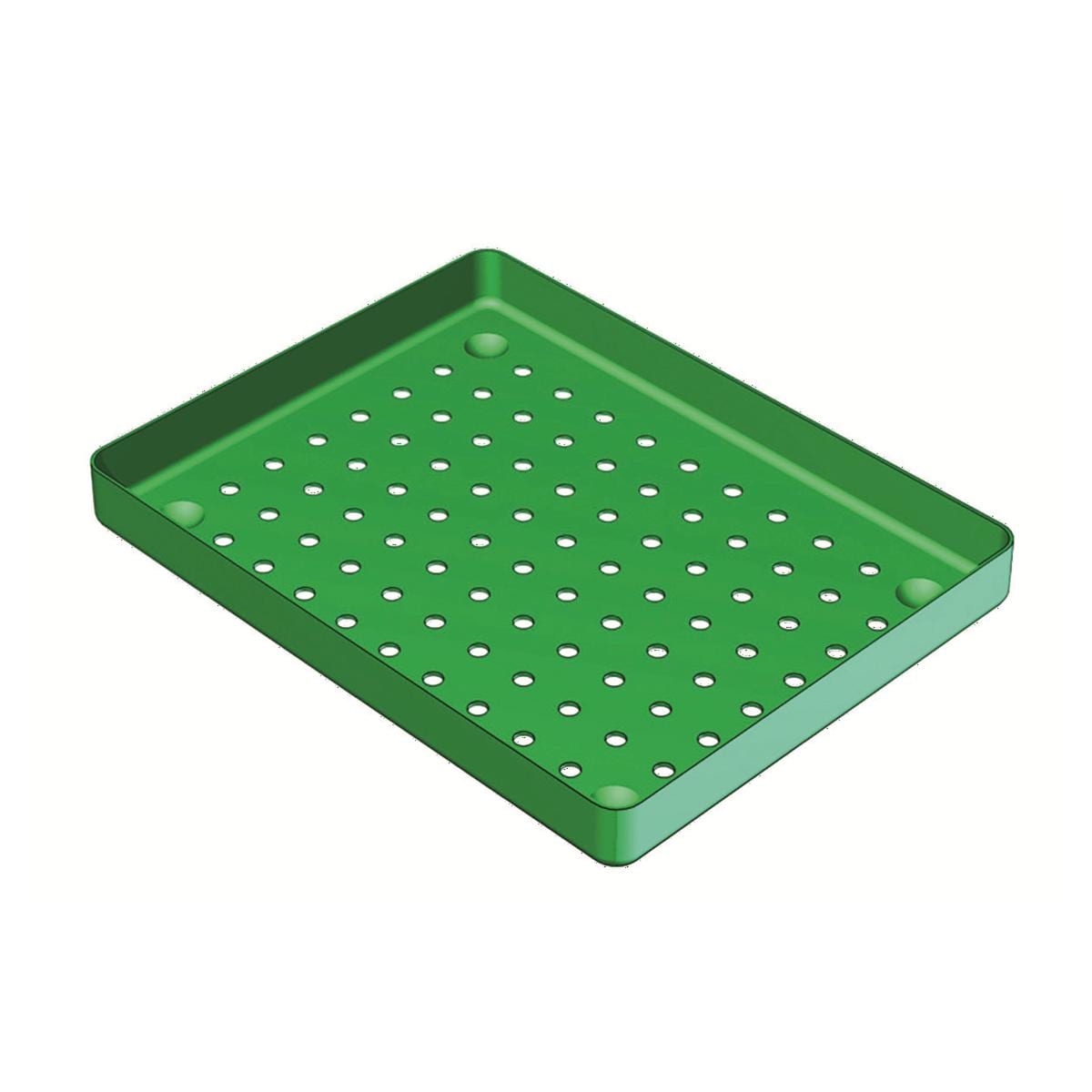 Plateau aluminium perfor 18 x 14 vert - Nichrominox
