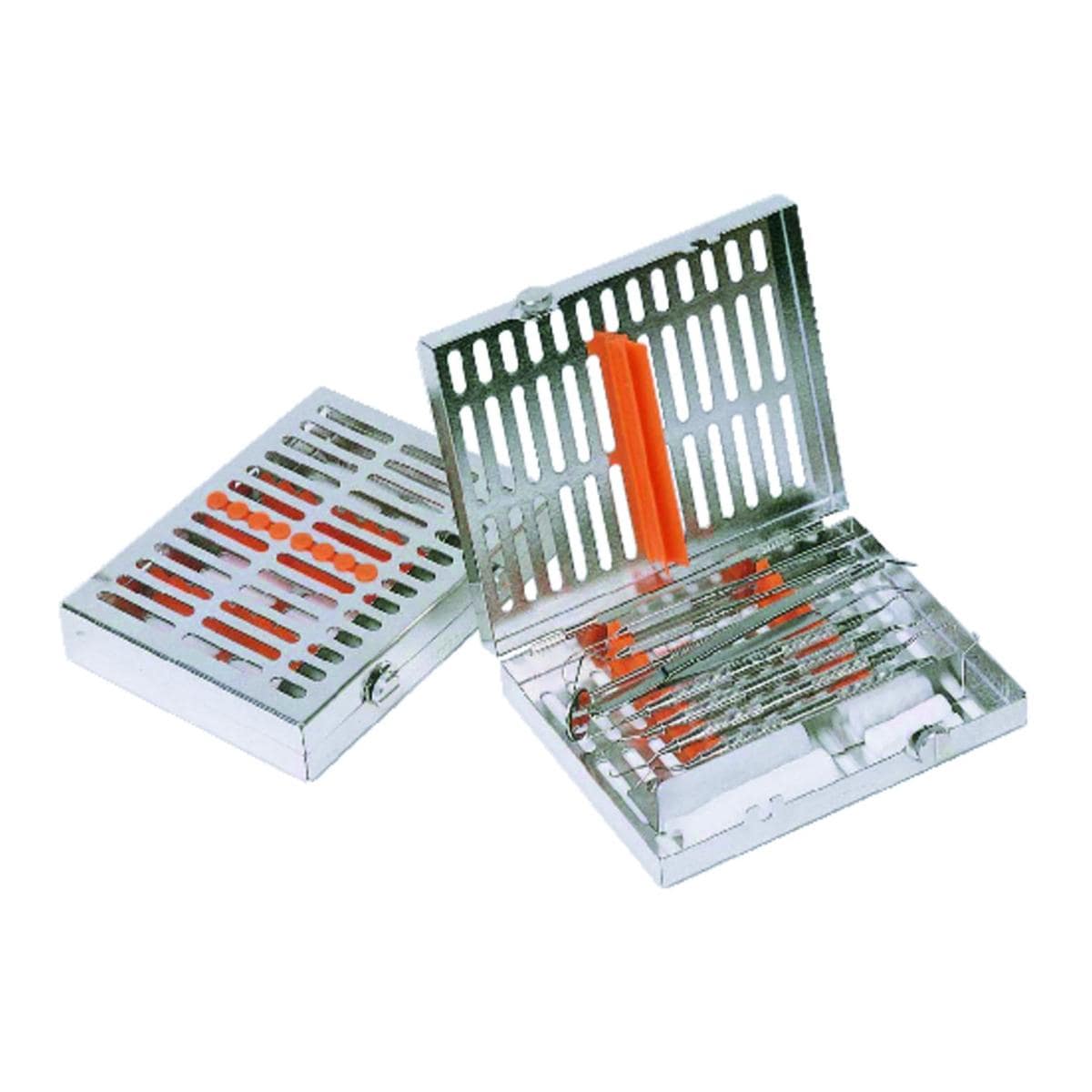 Cassette HU-FRIEDY 1/2 DIN - 8 instruments + espace libre - Orange
