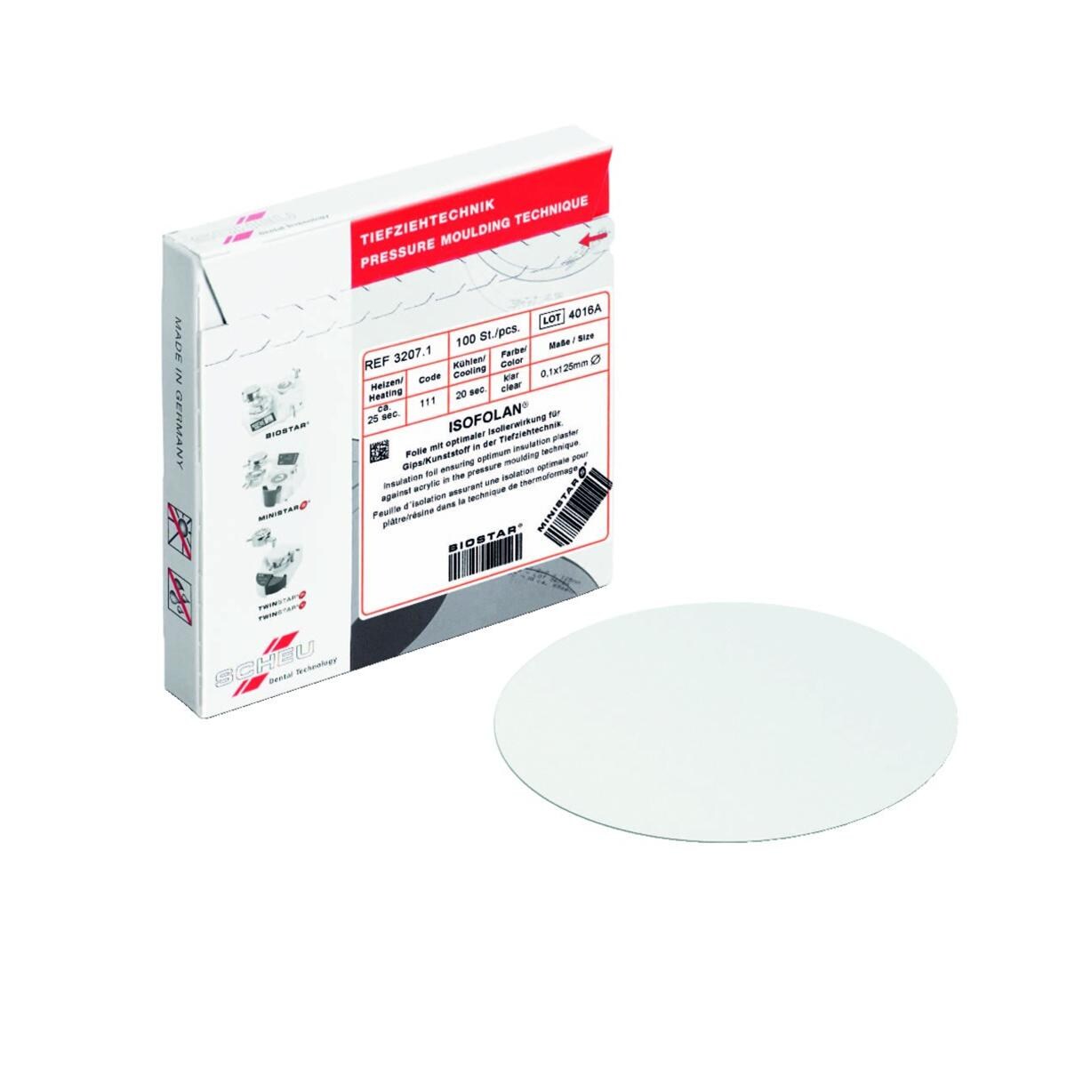 Isofolan SCHEU-DENTAL - Rondes - p. 0,1 - diam 125 mm - La bote de 100