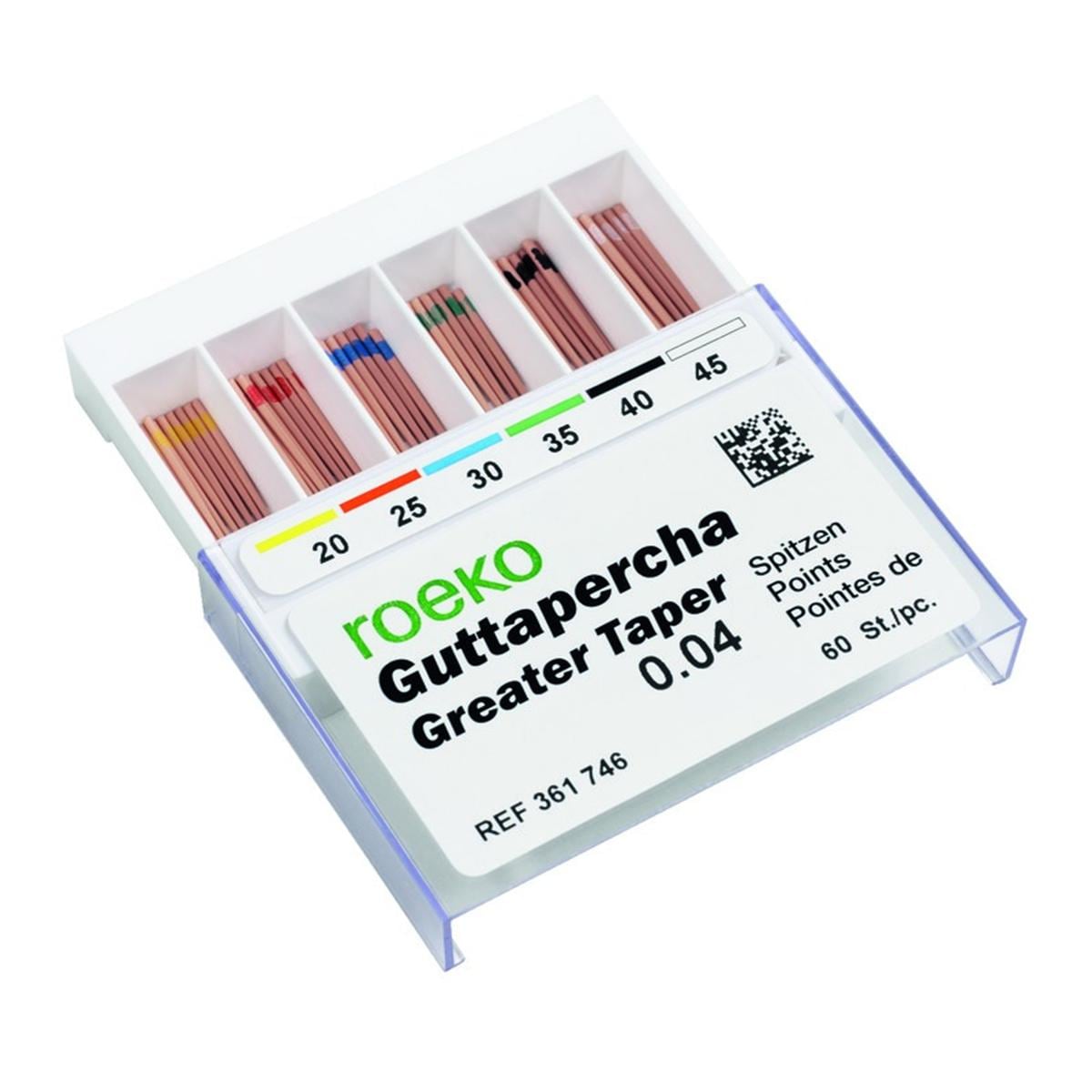 Pointes de Gutta Greater Taper ROEKO - 4% - n 30 - Bote de 60