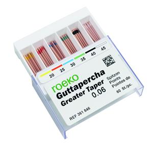 Pointes de Gutta Greater Taper ROEKO - 6% - n 25 - Bote de 60