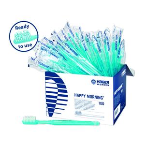 Brosses  dents jetables Happy Morning - Bote de 100 - HAGER & WERKEN