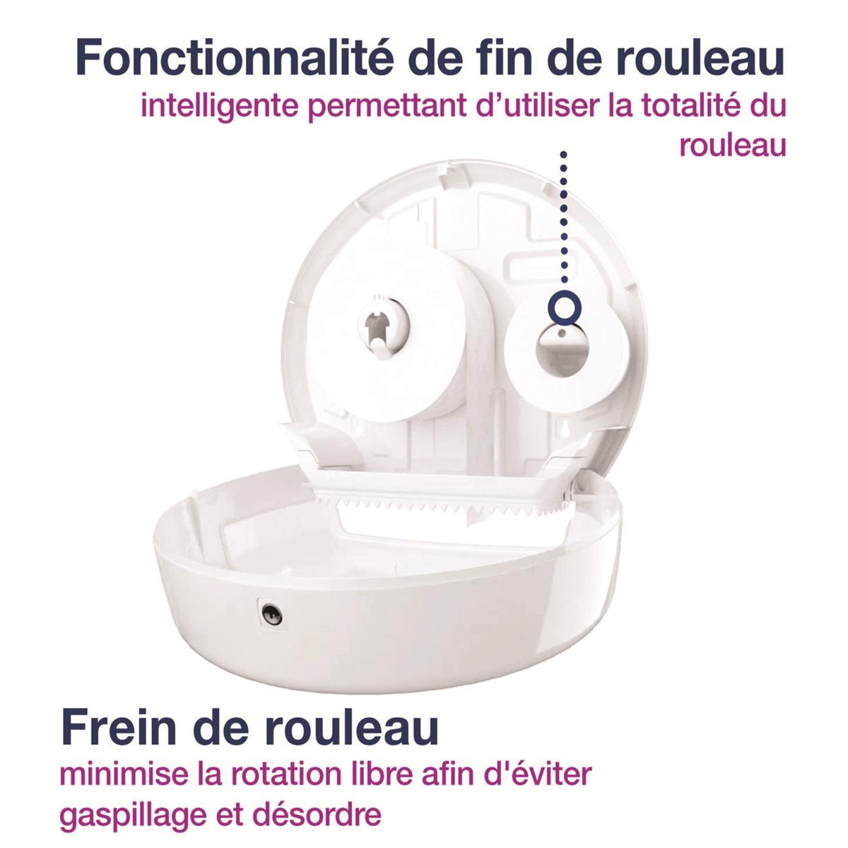 Distributeur papier toilette Blanc mini T2 TORK