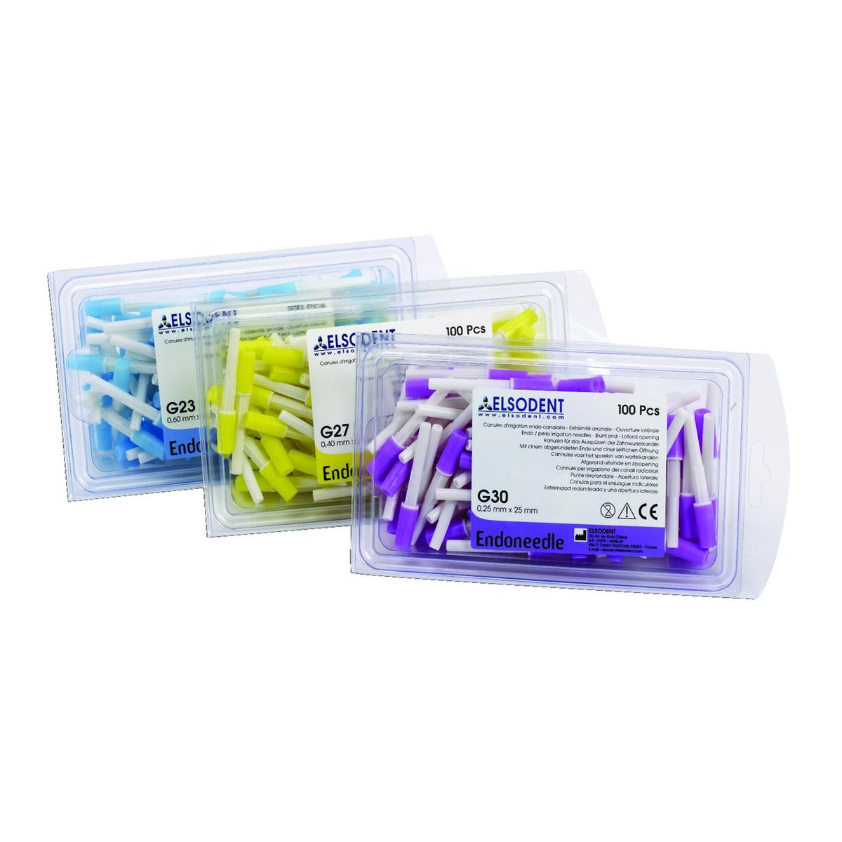 Canules d'irrigation Endoneedle ELSODENT - G 27 - Jaune - Bote de 100