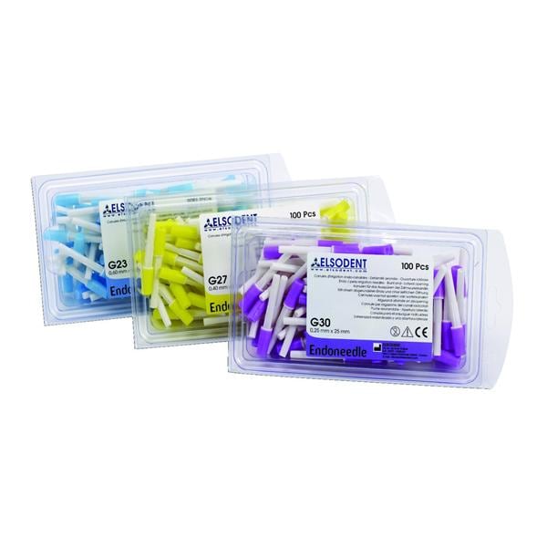 Canules d'irrigation Endoneedle ELSODENT - G 27 - Jaune - Bote de 100