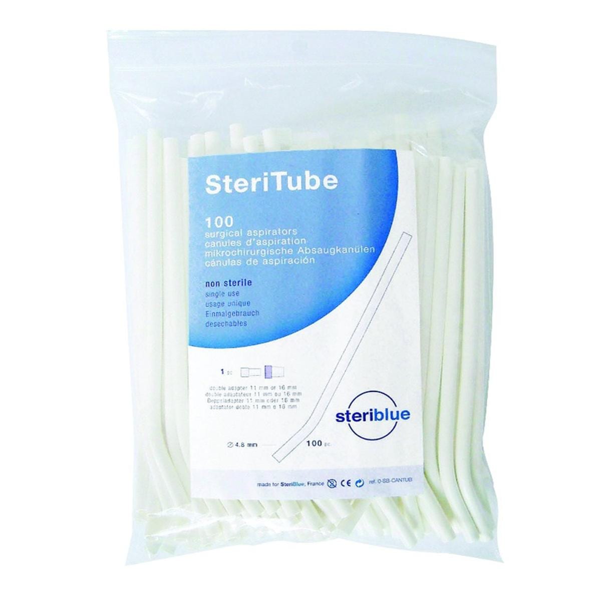 Canules SteriTube STERIBLUE - Lot de 100