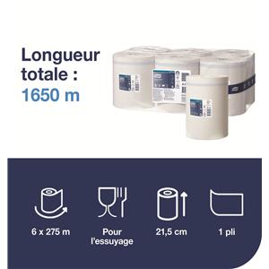 Bobine essuie-mains TORK - Le carton de 6 rouleaux - 1 plis/275 m