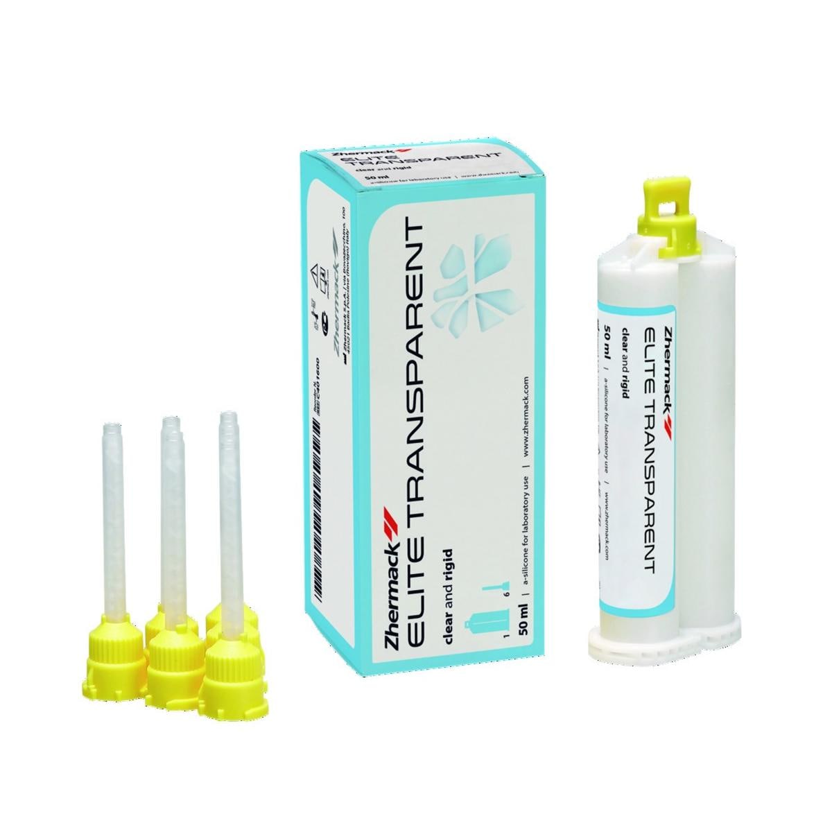 Elite Transparent ZHERMACK - La cartouche 50 ml + 6 embouts mlangeurs jaunes