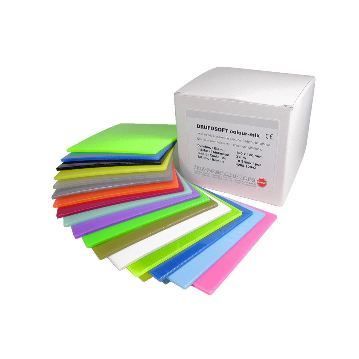 Drufosoft Couleur DREVE - La bote de 10 - Carres - Vert - p. 3 mm - diam. 125 mm