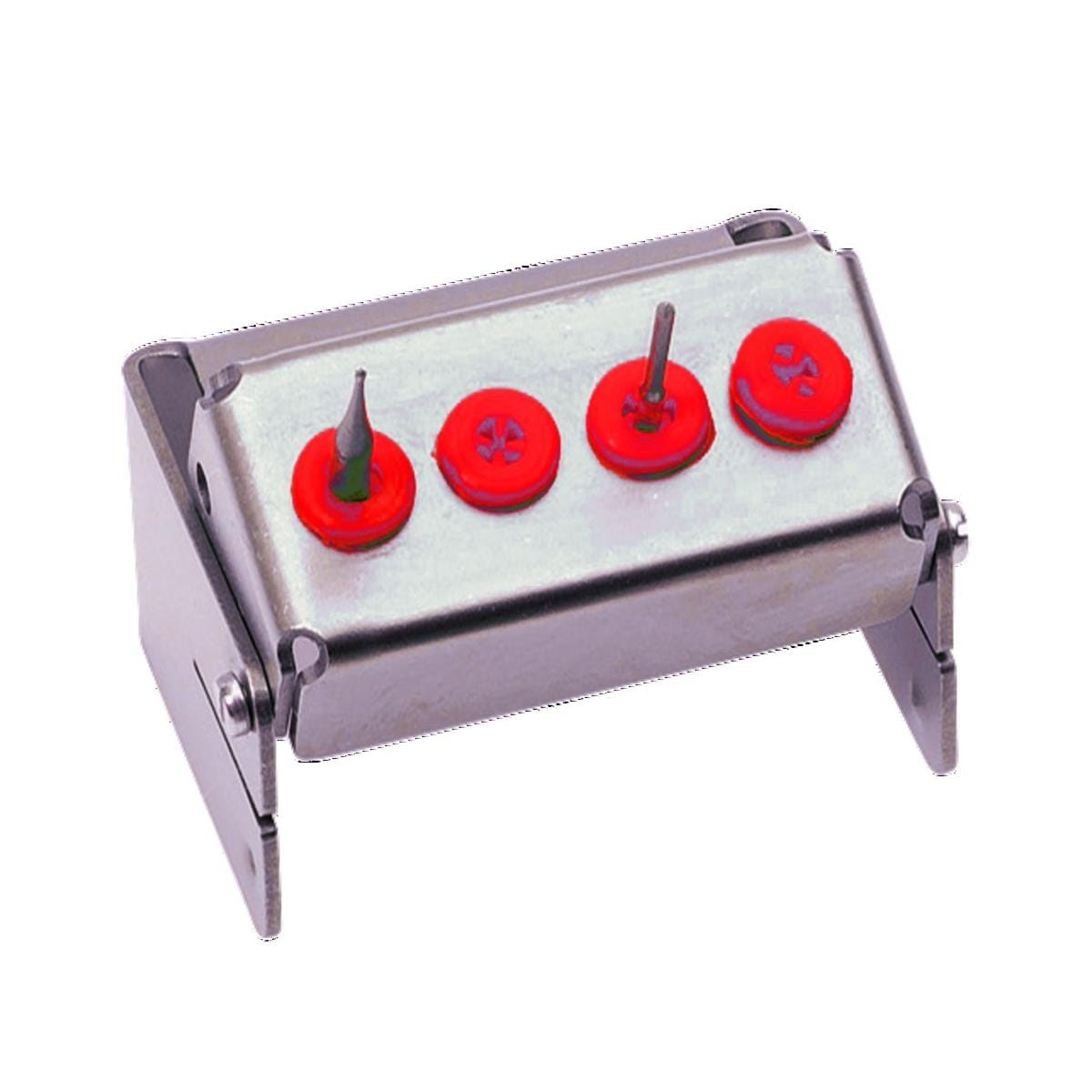 Porte-fraises Plug'in NICRHOMINOX - 4 perforations - Rouge