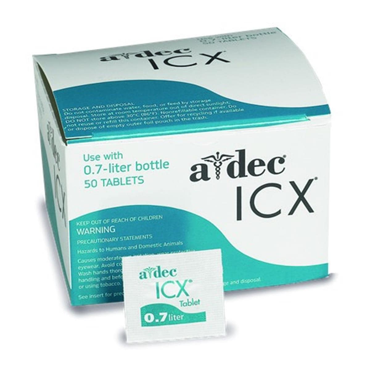 Comprimes ICX pour bouteille strile de 0,7L ADEC - Bote de 50