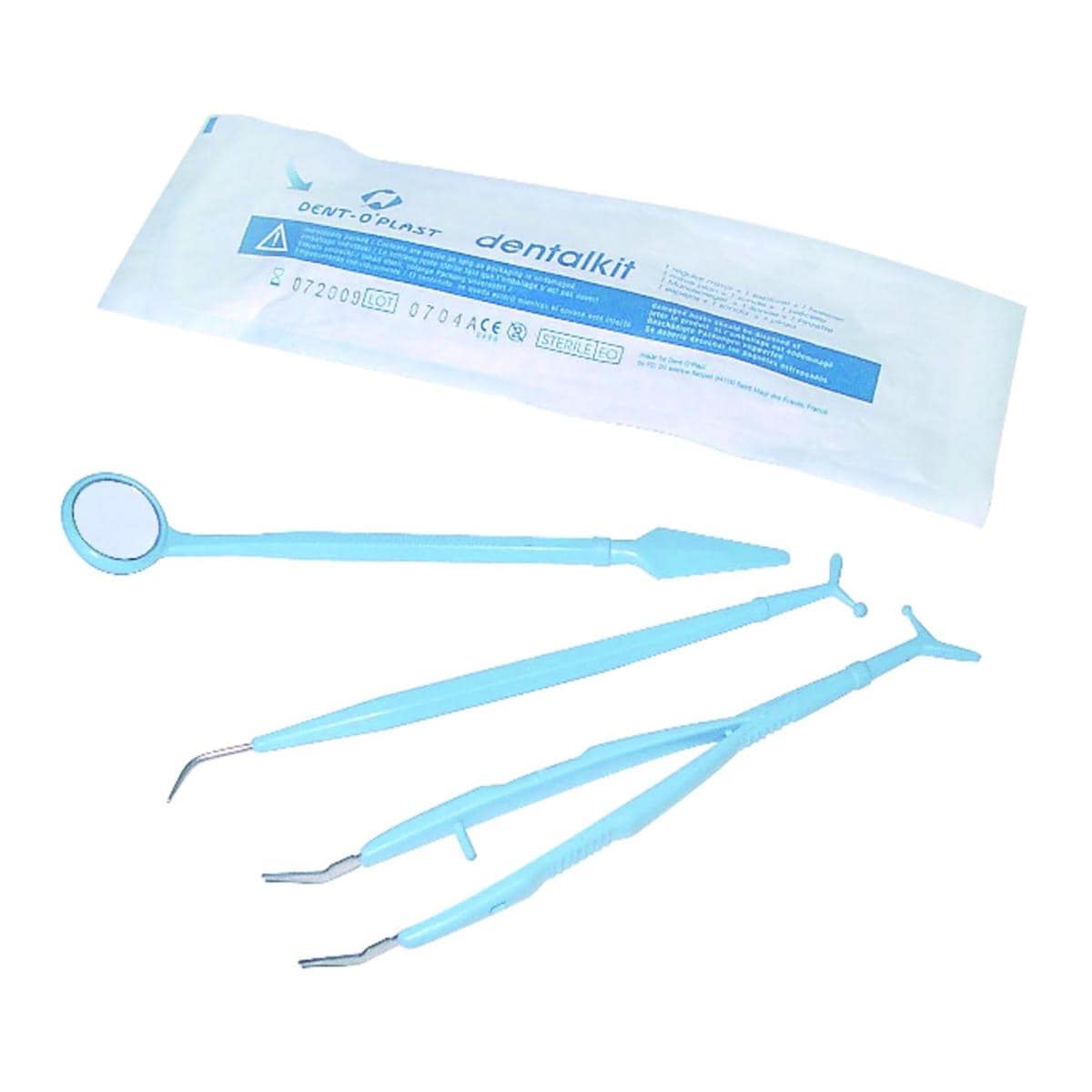 Dental-Kit - Boite de 10 Kits : Sonde + Miroir + Precelle - STERIBLUE
