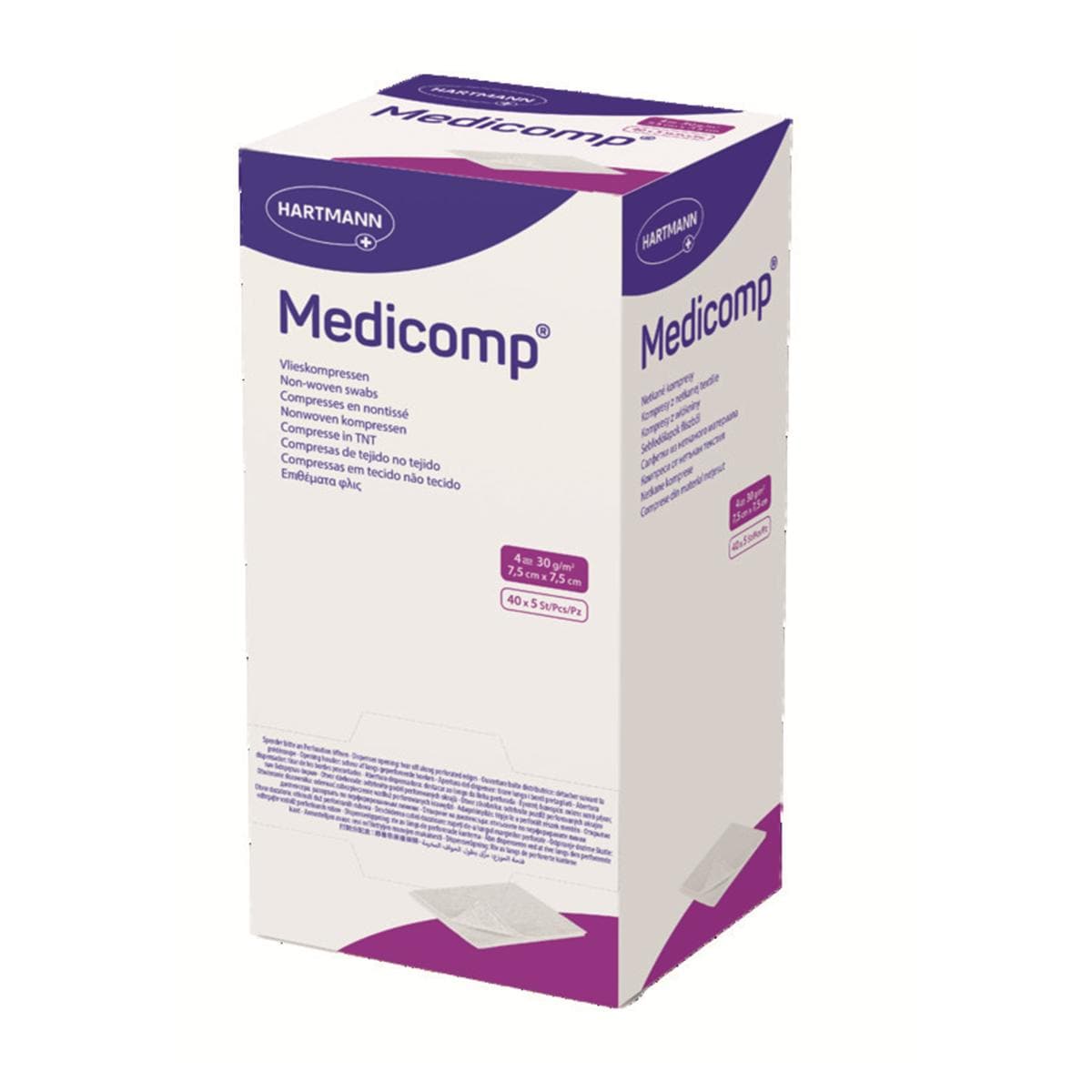 Compresses Medicomp striles 7,5 x 7,5cm - boite de 30 x 5 - Hartmann