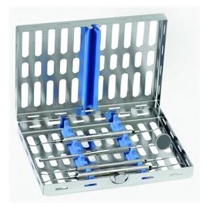 Cassette d'examen NICHROMINOX - Inox - pour 8 instruments - Bleu