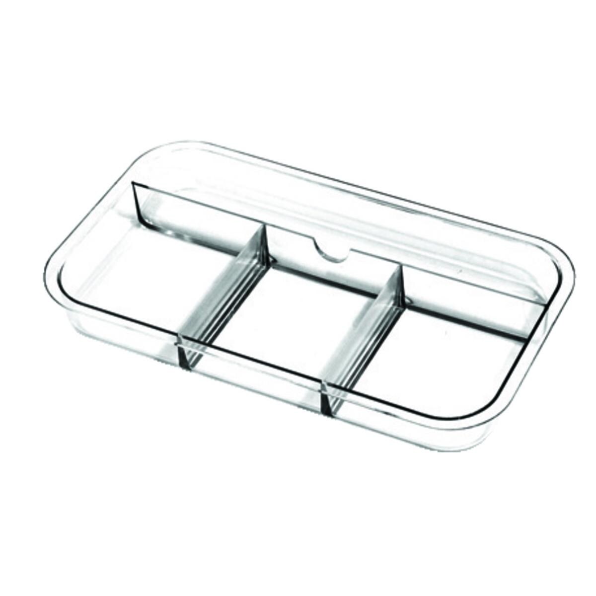 Tub IMS HU-FRIEDY - Plateau compartiment transparent 32,4 x 13,7 x 2,7cm