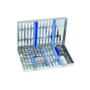 Cassette NICHROMINOX - Inox - Mixte pour 10 instruments + espace - Bleu