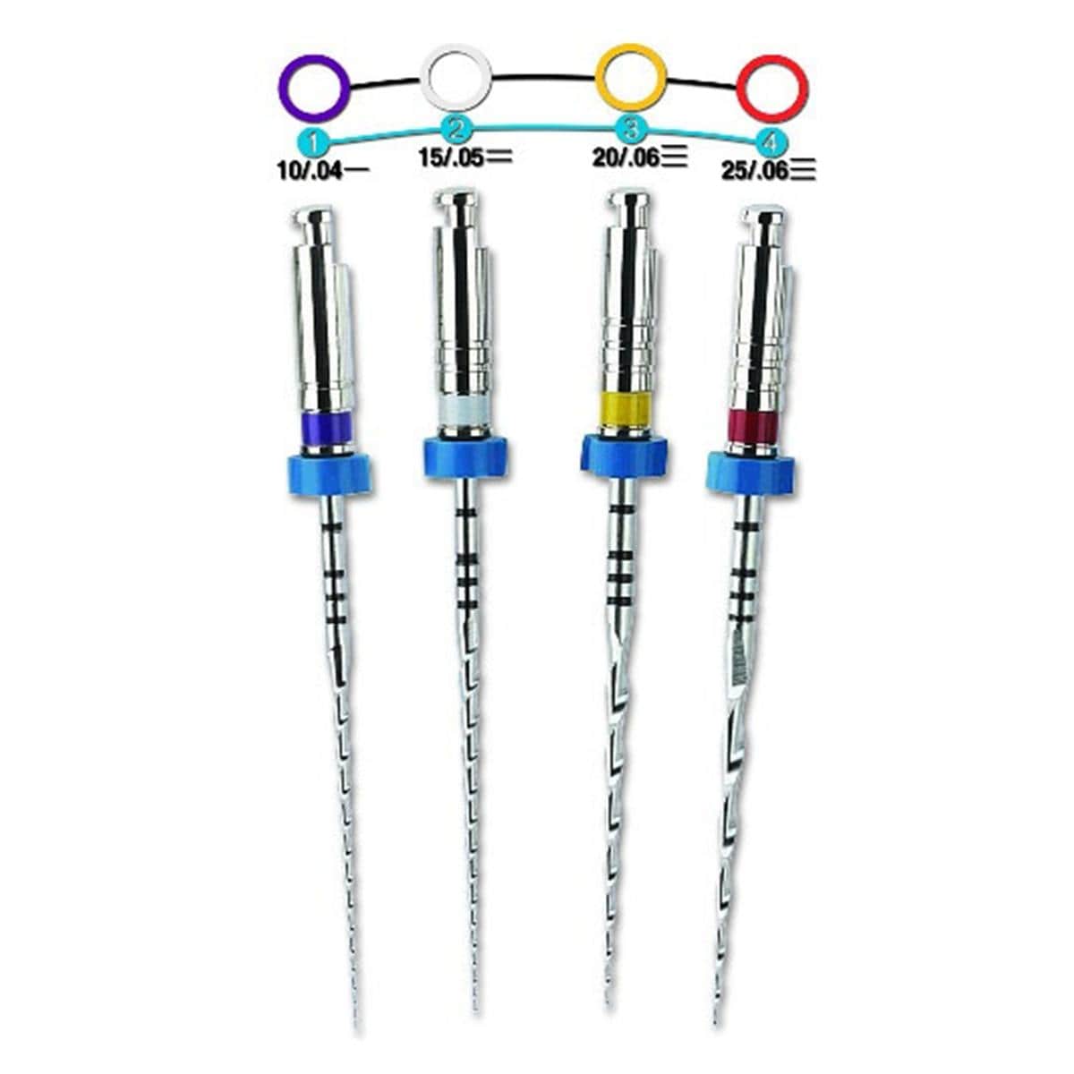 Limes Mtwo DENTSPLY SIRONA - L 25mm - T 16mm - 10.04 - Blister de 6