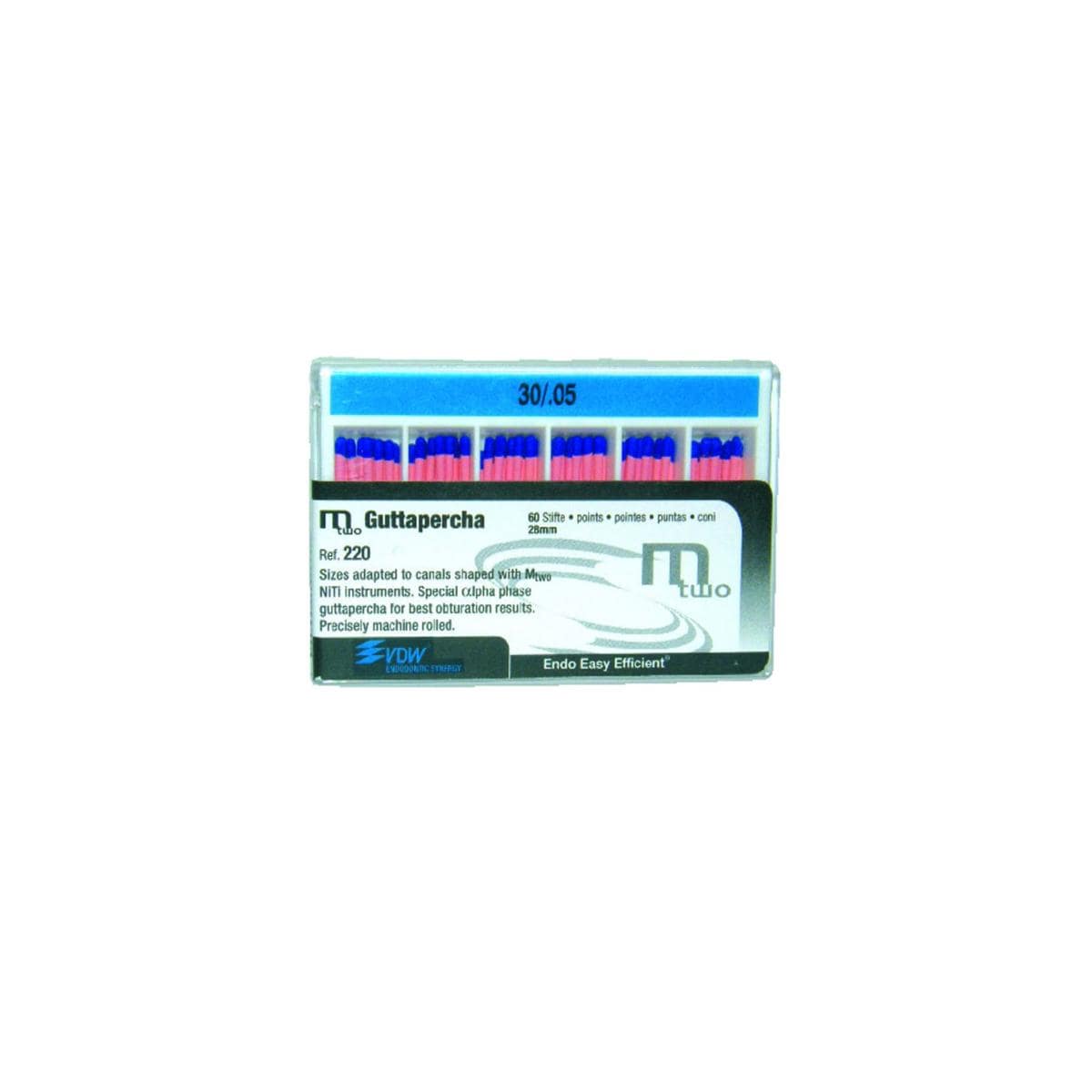 Pointes de Guttapercha Mtwo DENTSPLY SIRONA - 5% - n 30 - Bote de 60