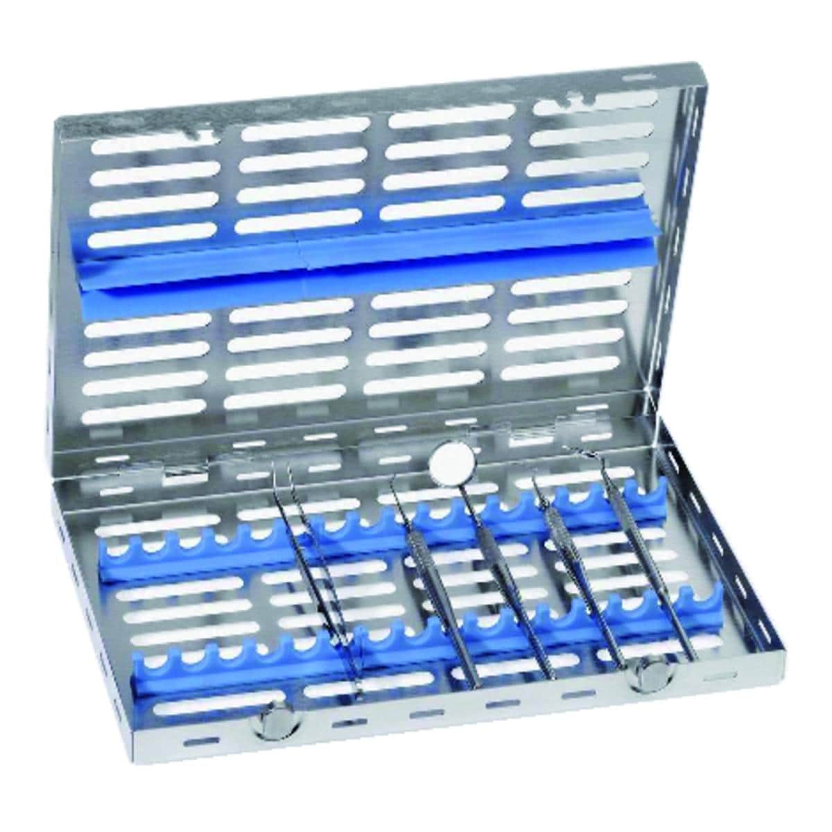 Cassette NICHROMINOX - Inox - pour 16 instruments - Bleu
