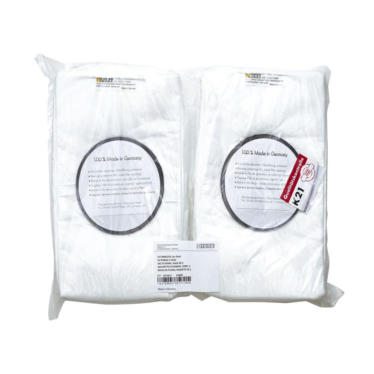 Sacs filtrants pour MC X5 DENTSPLY SIRONA Le lot de 2