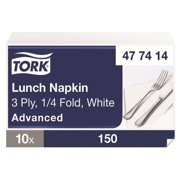 Serviettes TORK - 33x33 - Blanches 3 Plis - Lot de 150