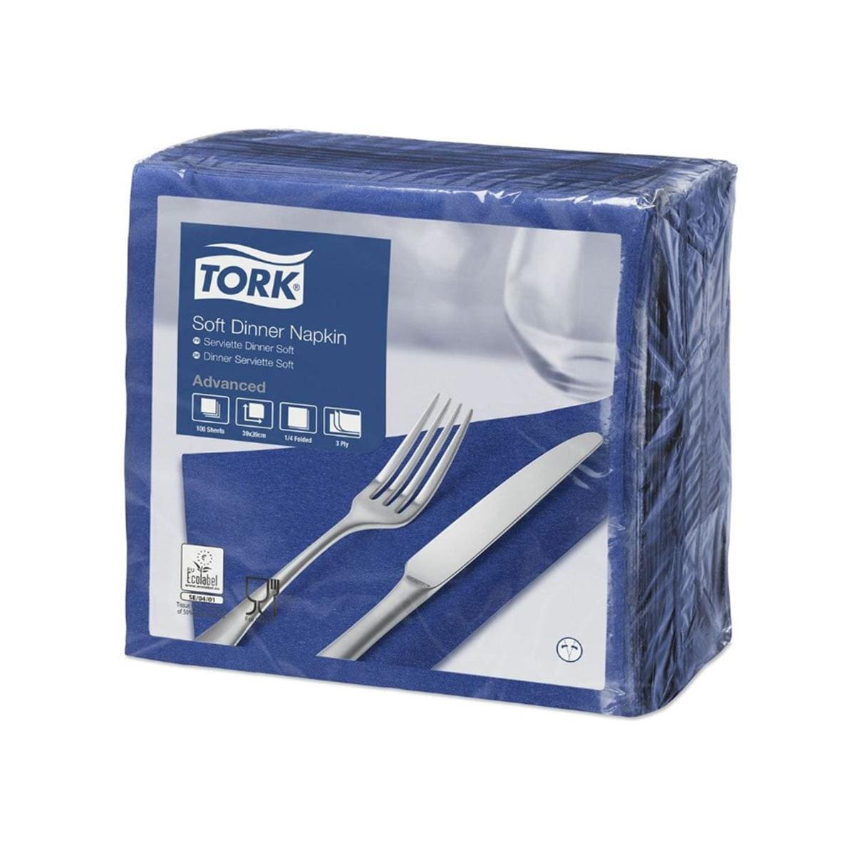 Serviettes TORK - 33x33 - Bleues 3 Plis - Lot de 150
