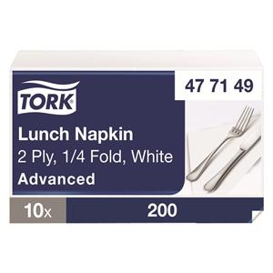 Serviettes TORK - 33x33 - Blanches 2 Plis - Lot de 200