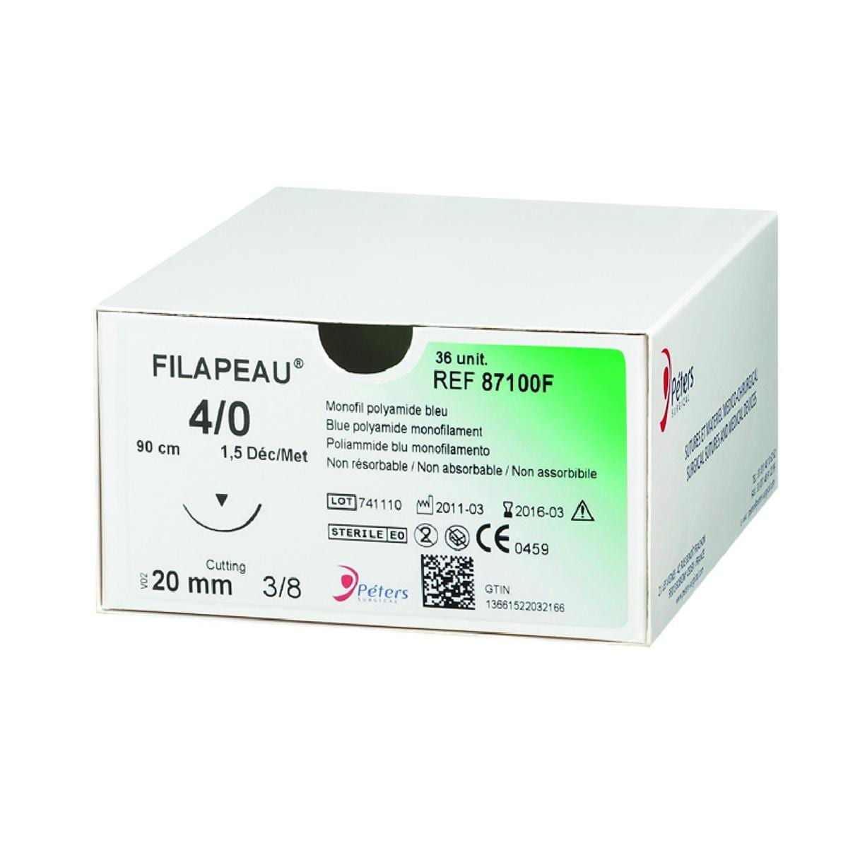 Filapeau PETERS SURGICAL - 87100F - Bote de 36
