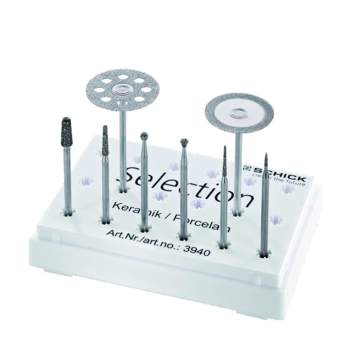 Qube SCHICK Coffret 6 fraises diamantes + 2 disques pour cramique