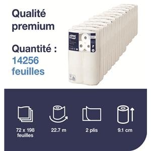 papier toilette doux blanc 2 plis - 6 paquets de 198 feuilles - TORK