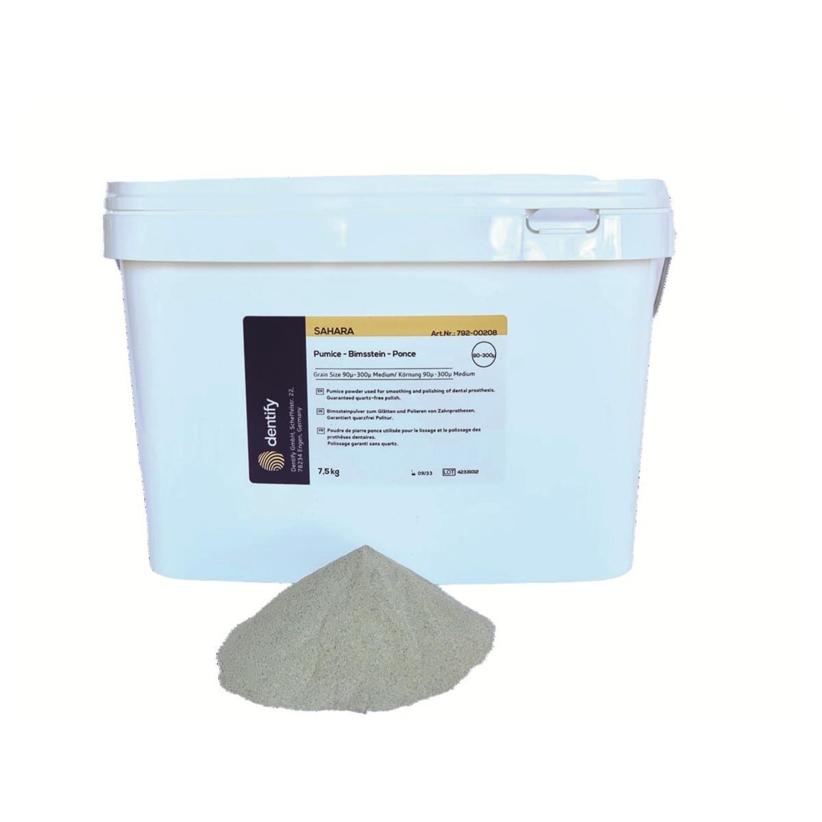 Ponce grain medium - seau de 7.5kg - Dentify