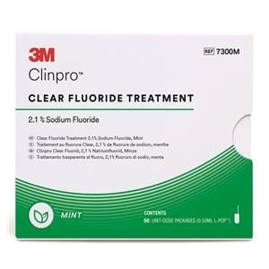3M Clinpro Clear Fluorure - Traitement  usage unique - 50x0.5mL L-Pop - Got menthe