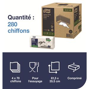 Chiffon de nettoyage - 4 x 70 feuilles - 530180 - TORK