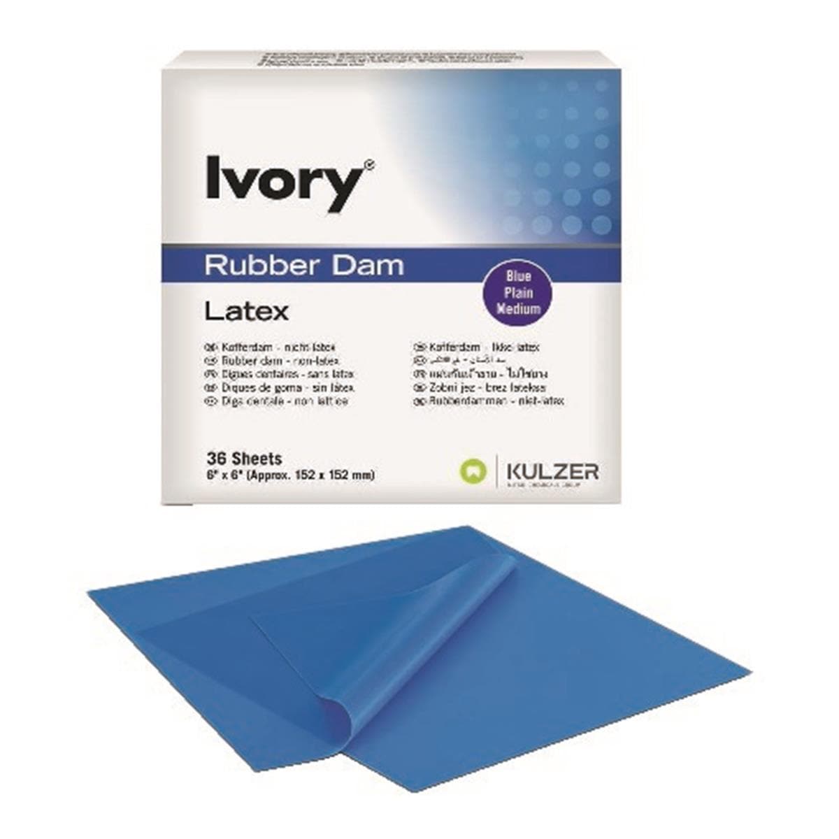 Digues Ivory 6x6 Latex Bleu Moyen - Bote de 36 - KULZER