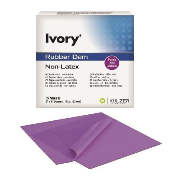 Digues Ivory 6x6 Sans Latex Violet Moyen - Bote de 15 - KULZER