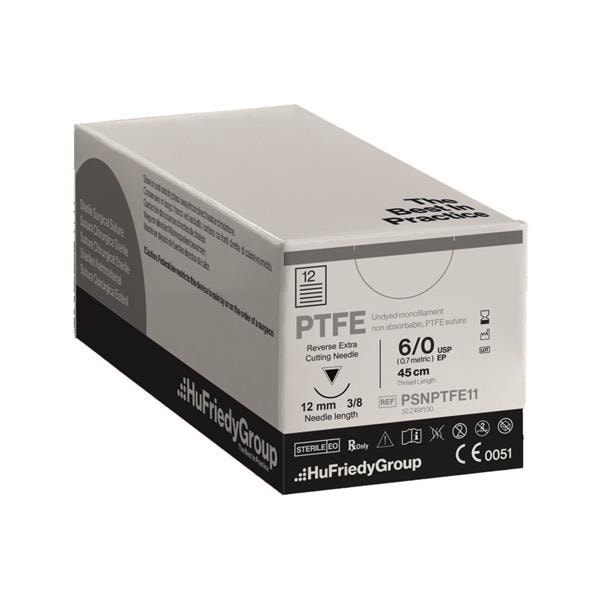 Fil de suture 6-0 PTFE Blanc C-3 3/8 RC - Boite de 12- HU FRIEDY