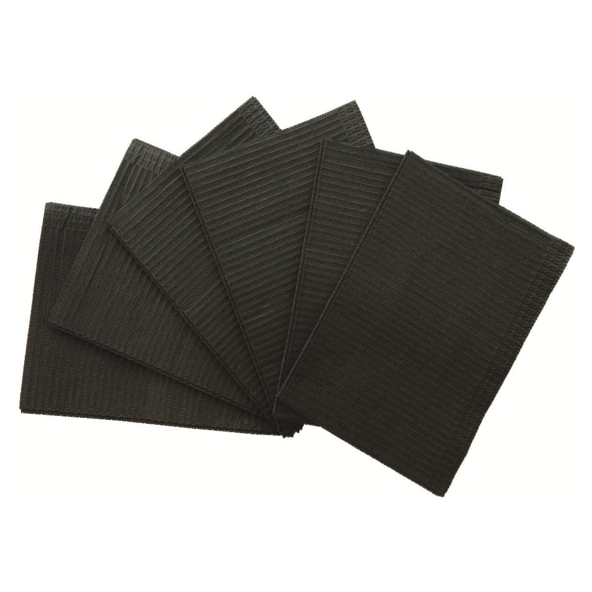 Serviette dentaire 3 plis noire (100 pices) Medicom