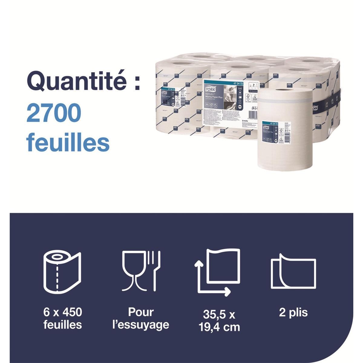 Essuie-mains M4 blanc - lot de 6 bobines - Tork